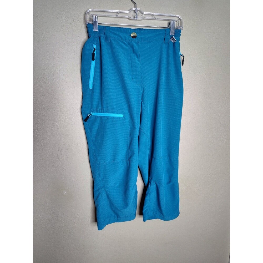 Mapamyumco Women's Lightweight Quick Dry Capri Pants Small Blue Climbing Hiking